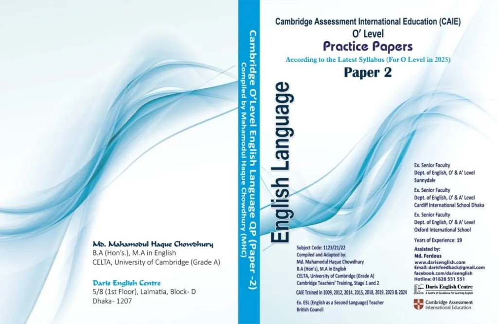 Cover of the Daris O Level English Language practice papers, Paper 2